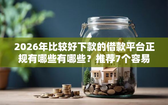 2026年比较好下款的借款平台正规有哪些有哪些?推荐7个容易下款的平台 2026年比较好下款的借款平台正规有哪些有哪些?推荐7个容易下款的平台