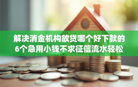 解决消金机构放贷哪个好下款的6个急用小钱不求征信流水轻松贷的app分享
