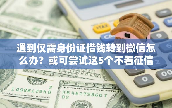 遇到仅需身份证借钱转到微信怎么办？或可尝试这5个不看征信贷款平台