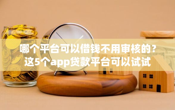 哪个平台可以借钱不用审核的？这5个app贷款平台可以试试