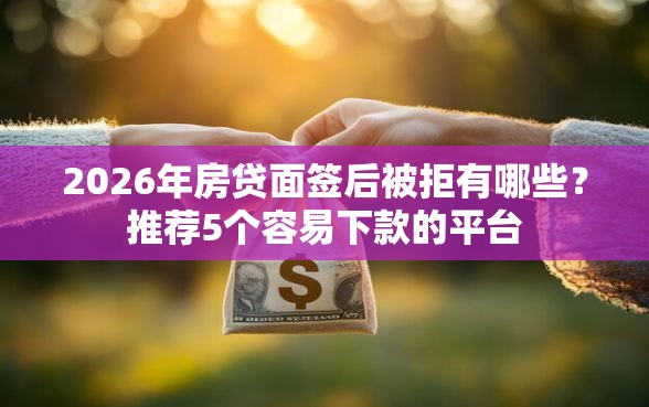 2026年房贷面签后被拒有哪些？推荐5个容易下款的平台