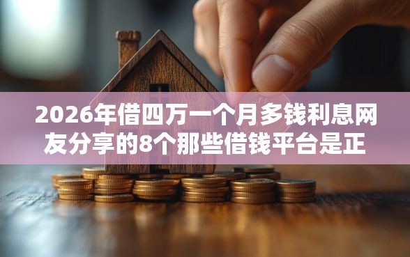 2026年借四万一个月多钱利息网友分享的8个那些借钱平台是正规的我觉得不错！