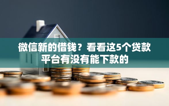微信新的借钱？看看这5个贷款平台有没有能下款的
