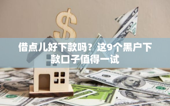借点儿好下款吗？这9个黑户下款口子值得一试