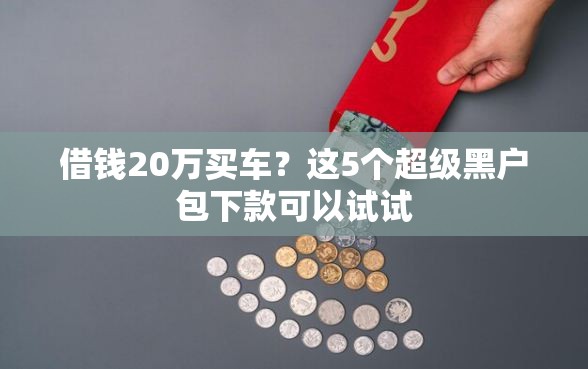 借钱20万买车？这5个超级黑户包下款可以试试