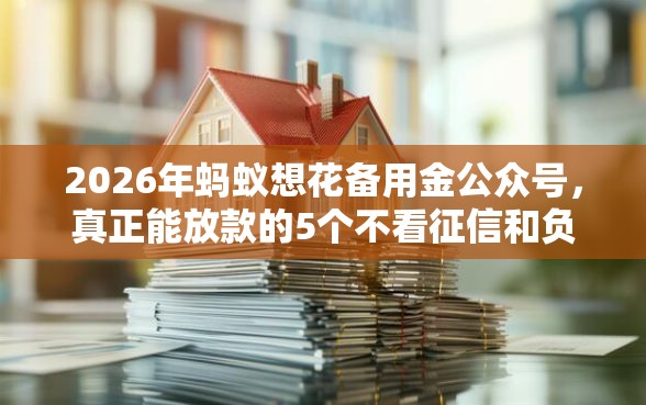 2026年蚂蚁想花备用金公众号，真正能放款的5个不看征信和负债的贷款平台推荐