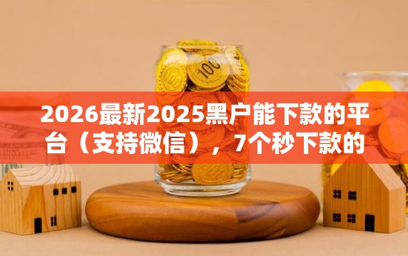 2026最新2025黑户能下款的平台（支持微信），7个秒下款的贷款平台无私分享