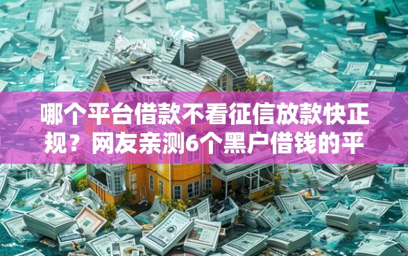 哪个平台借款不看征信放款快正规？网友亲测6个黑户借钱的平台100%能借盘点