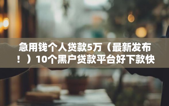 急用钱个人贷款5万（最新发布！）10个黑户贷款平台好下款快