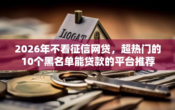 2026年不看征信网贷，超热门的10个黑名单能贷款的平台推荐