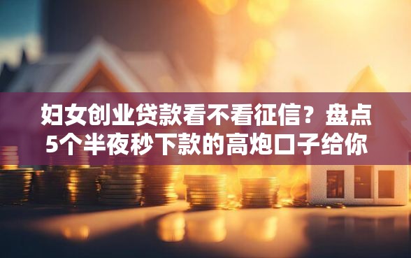 妇女创业贷款看不看征信？盘点5个半夜秒下款的高炮口子给你参考