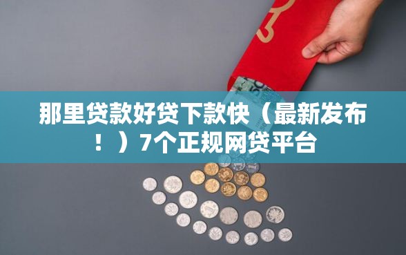 那里贷款好贷下款快（最新发布！）7个正规网贷平台