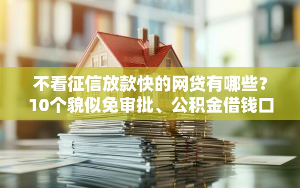 不看征信放款快的网贷有哪些？10个貌似免审批、公积金借钱口子合集