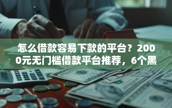 怎么借款容易下款的平台？2000元无门槛借款平台推荐，6个黑白贷款必过的软件盘点