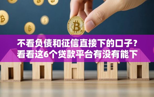 不看负债和征信直接下的口子？看看这6个贷款平台有没有能下款的
