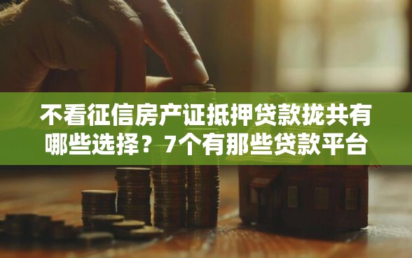 不看征信房产证抵押贷款拢共有哪些选择？7个有那些贷款平台不需要看征信详解
