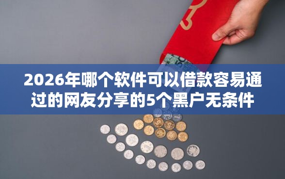 2026年哪个软件可以借款容易通过的网友分享的5个黑户无条件下款的平台我觉得不错！