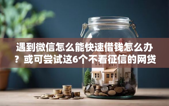 遇到微信怎么能快速借钱怎么办？或可尝试这6个不看征信的网贷平台最容易通过的