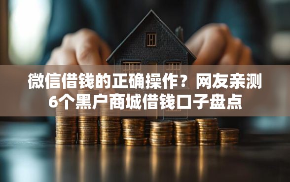 微信借钱的正确操作？网友亲测6个黑户商城借钱口子盘点