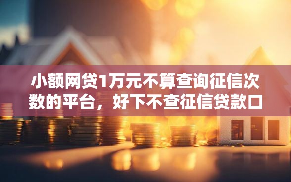 小额网贷1万元不算查询征信次数的平台,好下不查征信贷款口子的8个平台介绍 小额网贷1万元不算查询征信次数的平台,好下不查征信贷款口子的8个平台介绍