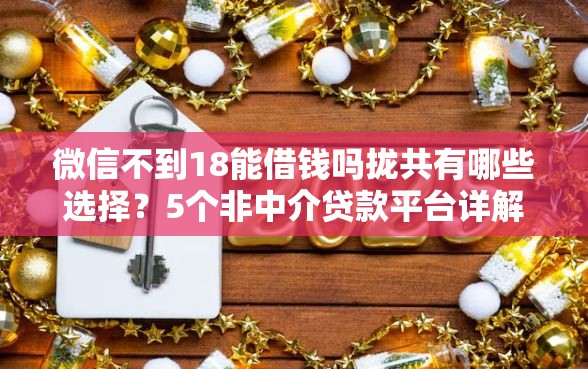 微信不到18能借钱吗拢共有哪些选择？5个非中介贷款平台详解