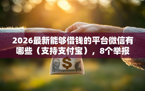 2026最新能够借钱的平台微信有哪些（支持支付宝），8个举报网贷平台无私分享