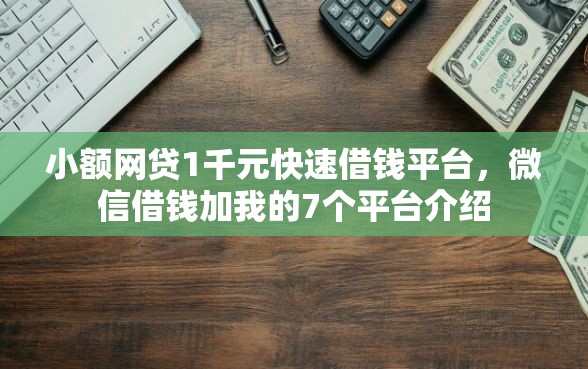 小额网贷1千元快速借钱平台，微信借钱加我的7个平台介绍