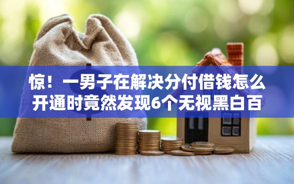 惊！一男子在解决分付借钱怎么开通时竟然发现6个无视黑白百分百下款的借款平台，事后分享了出来