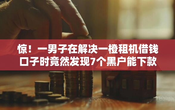 惊！一男子在解决一橙租机借钱口子时竟然发现7个黑户能下款的平台，事后分享了出来