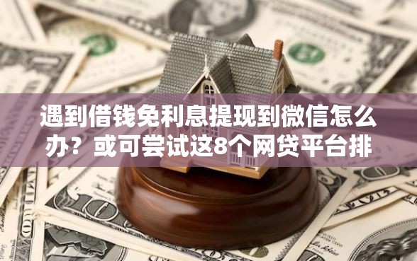 遇到借钱免利息提现到微信怎么办？或可尝试这8个网贷平台排名不分先后前10名