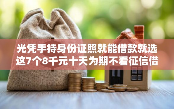 光凭手持身份证照就能借款就选这7个8千元十天为期不看征信借钱平台