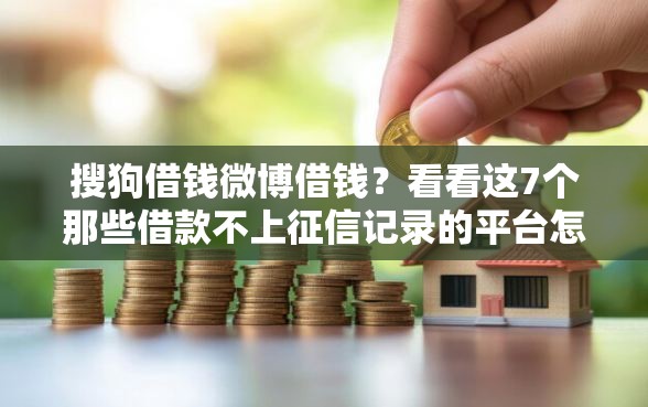 搜狗借钱微博借钱？看看这7个那些借款不上征信记录的平台怎么样