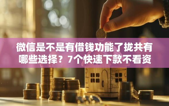 微信是不是有借钱功能了拢共有哪些选择？7个快速下款不看资质的贷款平台平台详解