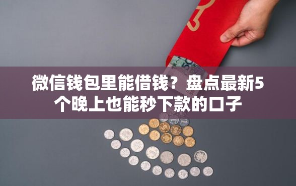 微信钱包里能借钱？盘点最新5个晚上也能秒下款的口子