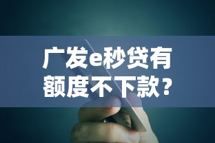 广发e秒贷有额度不下款？这7个高能分期贷款平台新秀值得一试