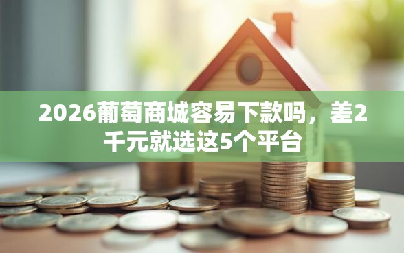 2026葡萄商城容易下款吗，差2千元就选这5个平台