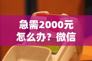 急需2000元怎么办？微信扫码付款借钱试试这8个无门槛平台
