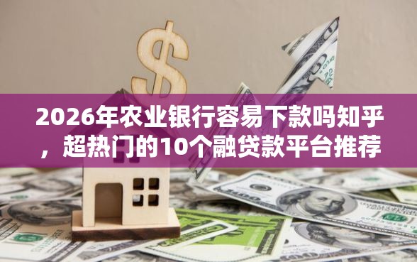 2026年农业银行容易下款吗知乎，超热门的10个融贷款平台推荐