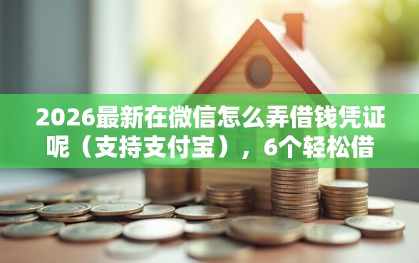 2026最新在微信怎么弄借钱凭证呢（支持支付宝），6个轻松借款无征信记录的软件无私分享