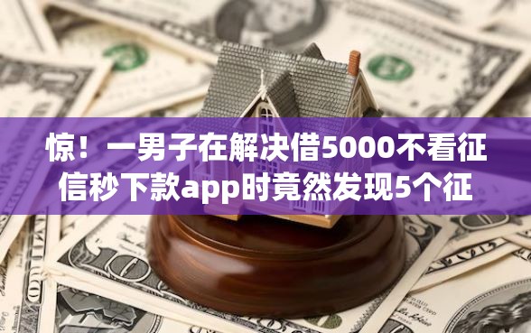 惊！一男子在解决借5000不看征信秒下款app时竟然发现5个征信花居然都下款的平台，事后分享了出来