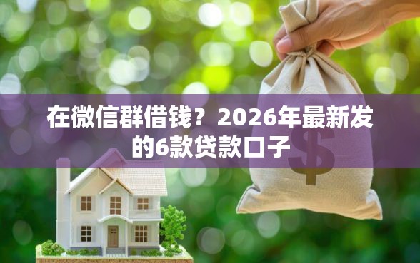 在微信群借钱？2026年最新发的6款贷款口子