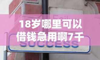 18岁哪里可以借钱急用啊7千元无门槛本月借款平台力荐！分享小额网贷口子7千元无门槛借款