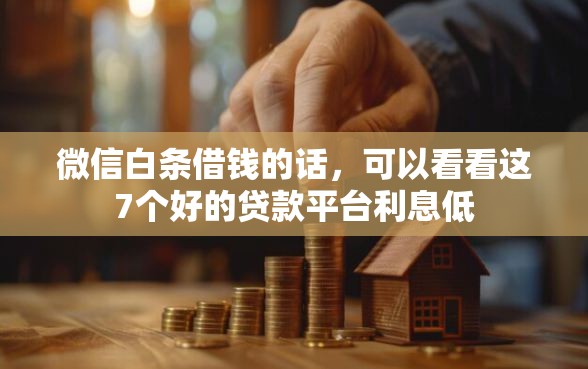 微信白条借钱的话，可以看看这7个好的贷款平台利息低
