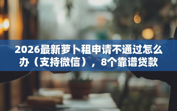 2026最新萝卜租申请不通过怎么办（支持微信），8个靠谱贷款平台无私分享