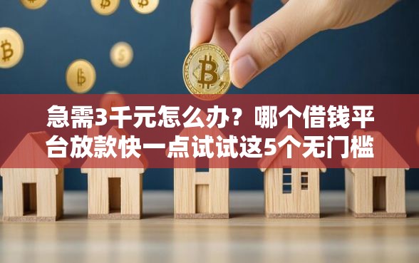 急需3千元怎么办？哪个借钱平台放款快一点试试这5个无门槛平台