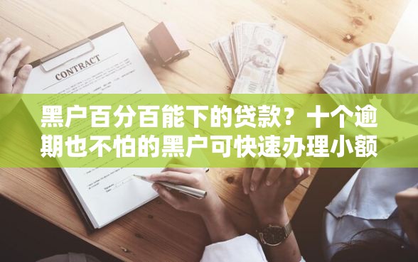 黑户百分百能下的贷款？十个逾期也不怕的黑户可快速办理小额贷款业务的口子