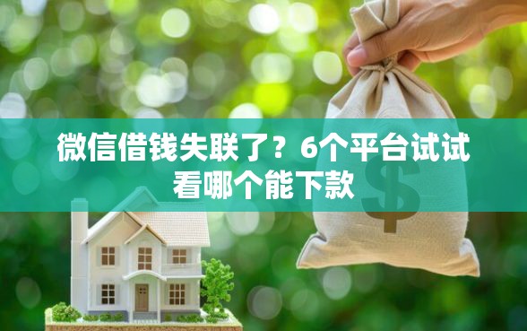 微信借钱失联了？6个平台试试看哪个能下款