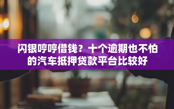 闪银哼哼借钱?十个逾期也不怕的汽车抵押贷款平台比较好 闪银哼哼借钱?十个逾期也不怕的汽车抵押贷款平台比较好