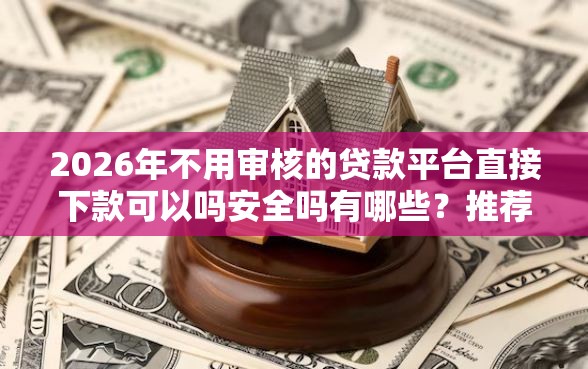 2026年不用审核的贷款平台直接下款可以吗安全吗有哪些？推荐6个容易下款的平台