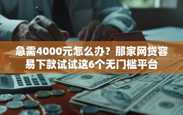 急需4000元怎么办？那家网贷容易下款试试这6个无门槛平台